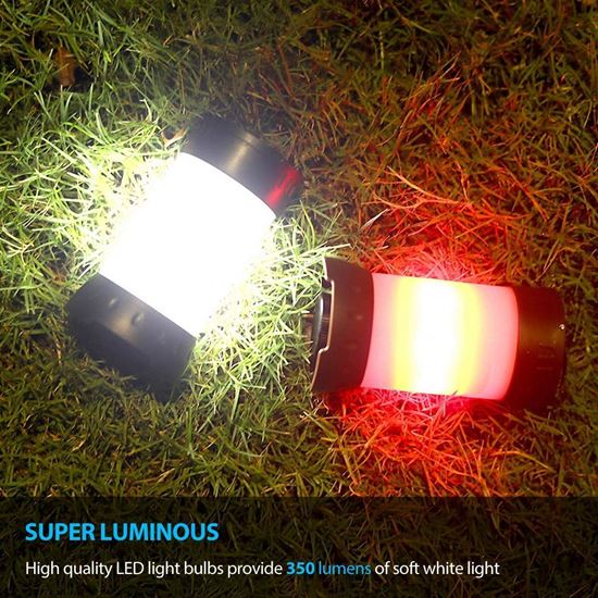 Picture of Coralov Portable LED Camping Lantern with Rechargeable 2000mAh 18650 Battery, IPX7 Waterproof, 5 Modes, Magnetic Bottom - Survival Kit for Emergency, Hurricane, Power Outage